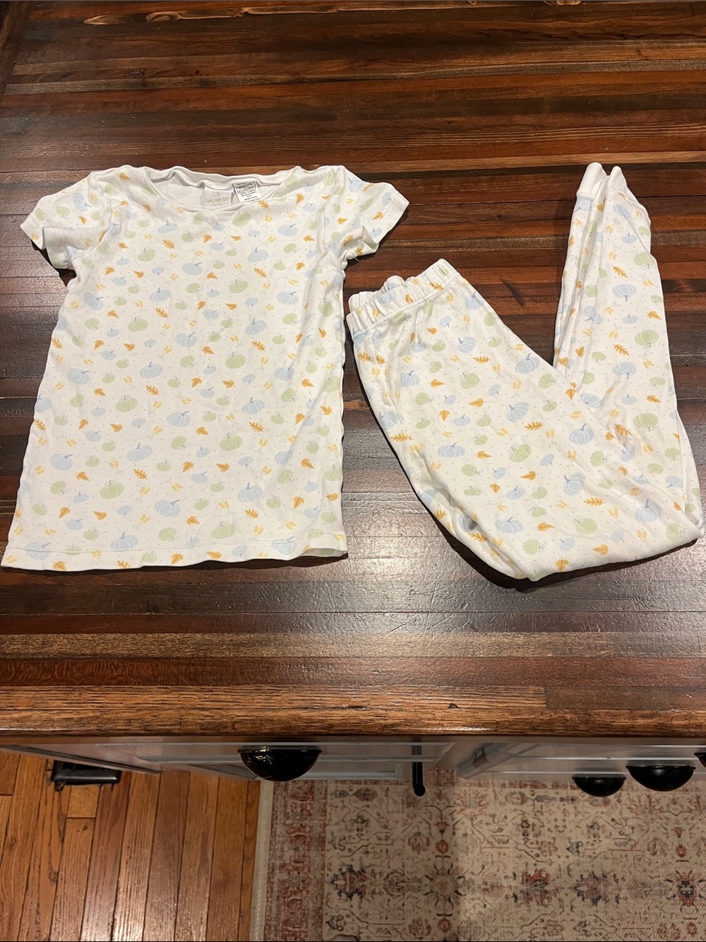 Lullaby set White Pumpkin Print Pajama Set - Soft Cotton size 8